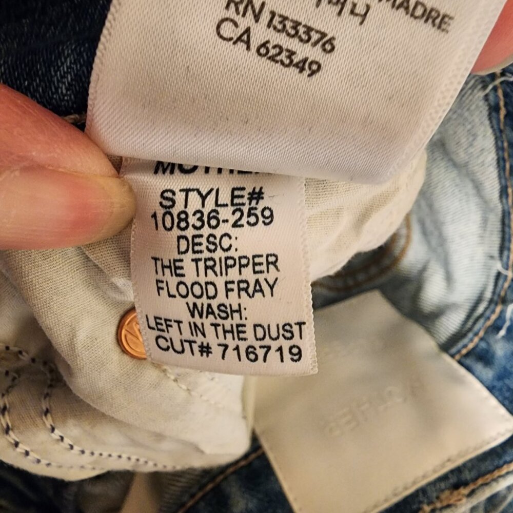 MOTHER The Tripper Flood Fray Jeans NWOT Blue Size 25 - Picture 12 of 14